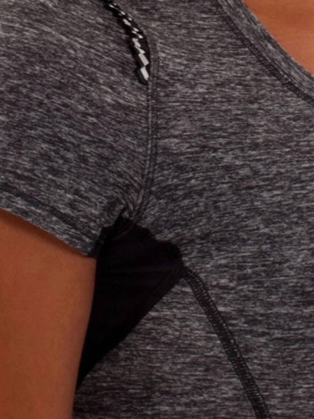 LululemonRun Softly Gray and Black Moisture wicking fabric size small T-shirt.